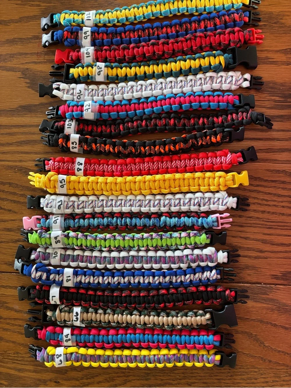 Colorful Paracord Bracelet - Assorted Colors $5 plus shipping